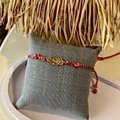 Gümüş Kırmızı İp Bileklik