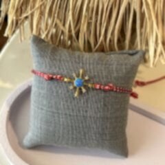 Gümüş Kırmızı İp Bileklik