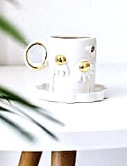 Çiçekli Duble Türk Kahvesi Fincanı