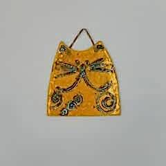 Sarı Kedi Seramik Duvar Süsü