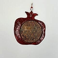 Yaşam Çiçeği Nar Seramik Duvar Süsü