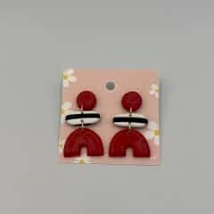 Kırmızı El Yapımı Fimo Küpe