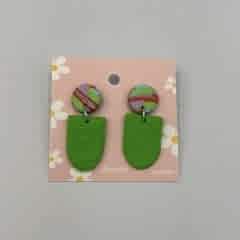 Yeşil El Yapımı Fimo Küpe