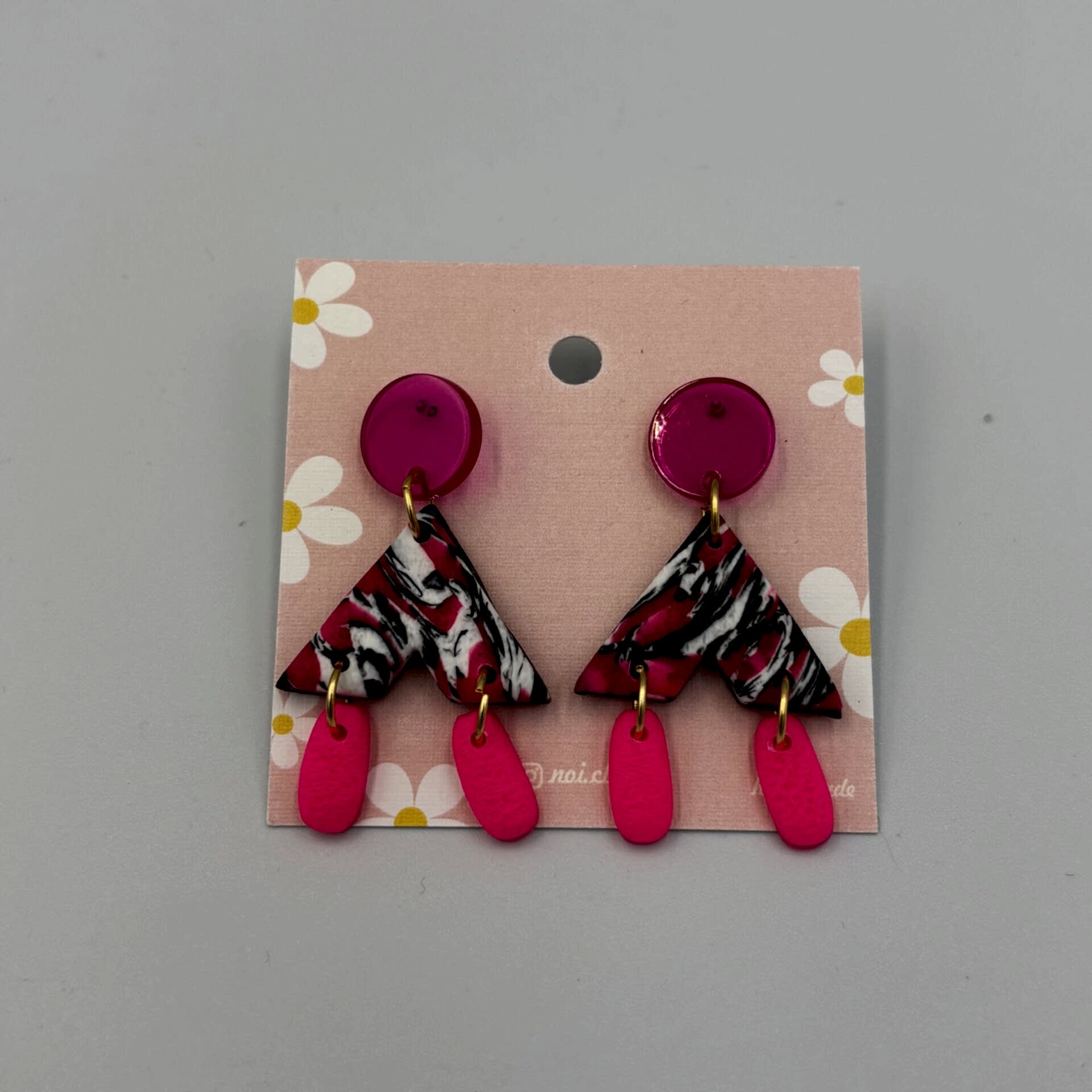 Renkli El Yapımı Fimo Küpe