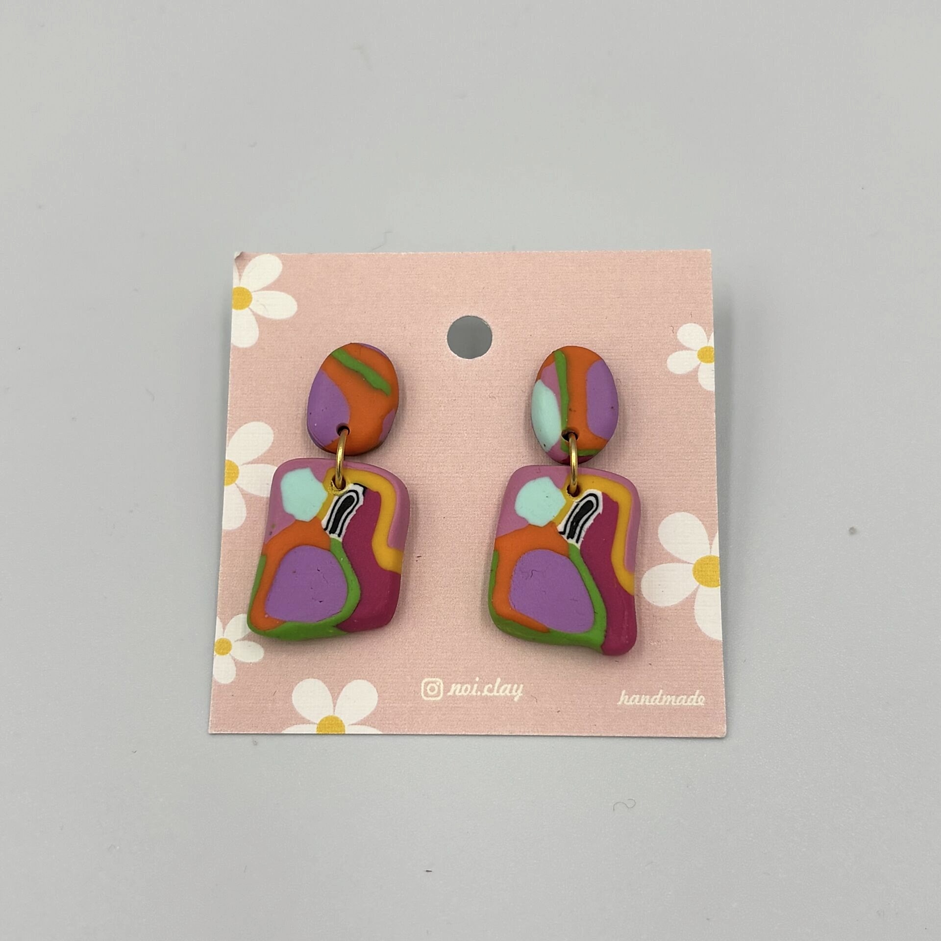 Renkli El Yapımı Fimo Küpe